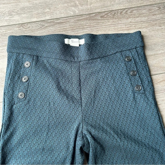 89th Madison Textured Stretchy Pull On Slim Leg Ponte Pants - Picture 2 of 10